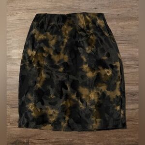 Sense Black and Bown Patterned Pencil Skirt